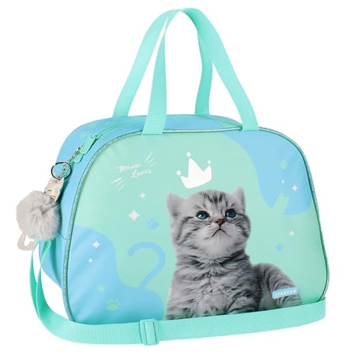Sac de voyage pour filles à motif de chatons idéal pour le week-end et la gym