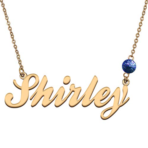 HUAN XUN Custom Choker Birthstone Shirley Name Necklace Best
