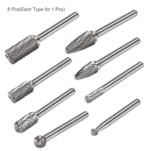 Fresas rotativas de carburo de tungsteno 8 pcs miniatura 3