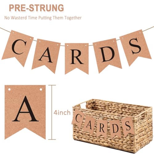 Image of Wedding Decorations for Reception Basket Pre-Strung Kraft Banner for Wedding Birthday Baby Shower Graduation Decor Party Favors Supplies