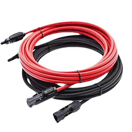 Cable de conexión profesional (6 mm²/4 mm²), líneas rojas y negras, cable solar con conector solar montado en ambos lados (6 mm²-5 m) Cover
