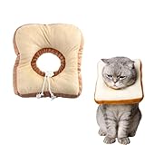 Cat Recovery Collar, Adjustable Cat Collar with Soft Edge, Cute Toast Neck Cone Collar Anti-Scratch Bite Creative Pet Collar for Kitten Cat
