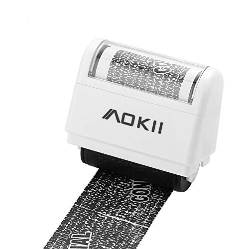 AOKII Wide Roller Stamp Identity Theft Stamp, Perfect for Privacy Protection (Yellow)