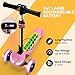 24V Electric Scooter for Kids w/150W Powerful Motor, Thumb Throttle, LCD Screen, Bluetooth, Light-Up Stem Deck & Wheels, 3 Adjustable Heights, 5MPH Safe Speed, 3 Wheel Electric Scooter for Kids, Pink