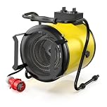 DAHTEC 9000W Enhanced Industrial Electric Heater - Portable & Steel Casing - Space Fan Heaters - Thermostat & Overheat Protection - Ideal for Construction Site, Garage, Greenhouse