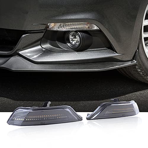 2 pcs LED Front Turn Signal Light Com Função Flash de Água Para 2015-2017 Ford Mustang