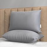 MY ARMOR Height Adjustable Microfiber Pillows Set of 2 for Sleeping - 16'x24' Standard Pillow | 6 Months Warranty | 41 x 61 cm - Grey