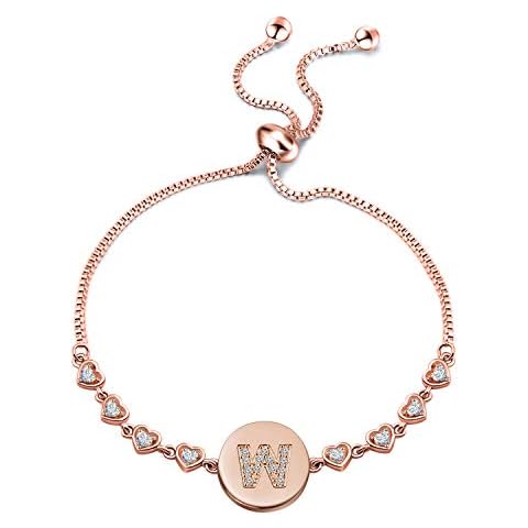 WUSUANED Rose Gold Initial Bracelet for Women Cover
