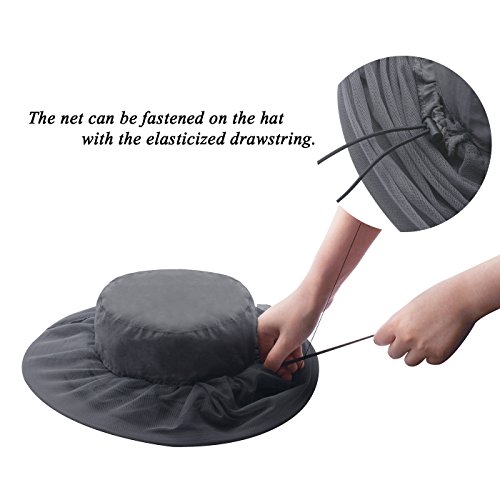 Lenikis 4561C5 Safari Hat Head Net Outdoor Sun Hats Gray thumb #3