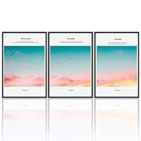 3 Piece Framed Canvas Wall Art Pink and Blue Sky Canvas Prints Home Artwork Decoration for Living Room,Bedroom - 16