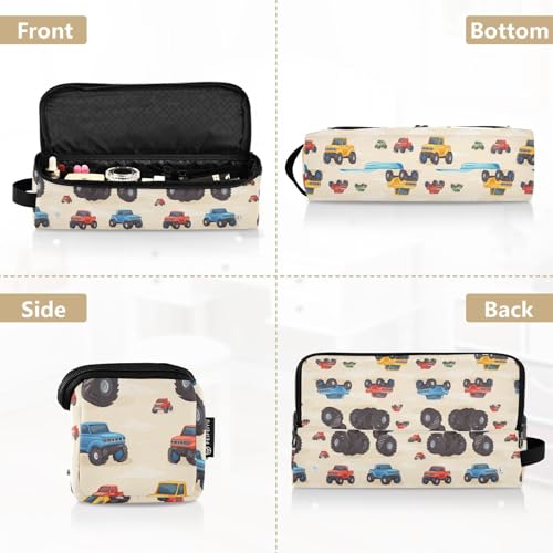 Bolsa de viaje resistente al calor Monster Truck Style Marble para herramientas de cabello como planchas y rizadores, organizador portátil miniatura 5