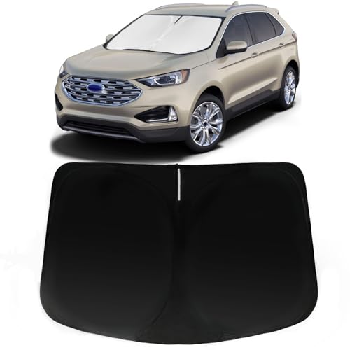 Image of Car Front Windshield Sun Shade for Ford Edge 2007-2014, Car Window SunShades Shield Cover Visor Protector with 240T Reflective Fabric UV & Sun Heat Protection Accessories