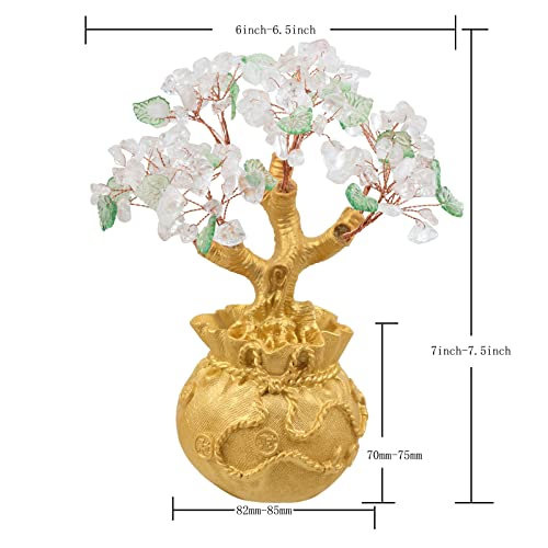 Nupuyai Rock Crystal Money Tree with Golden Money Bag Base for Home Office Decor Wealth and Luck Bonsai Tree Fengshui Ornament with Gift Box - Image 2