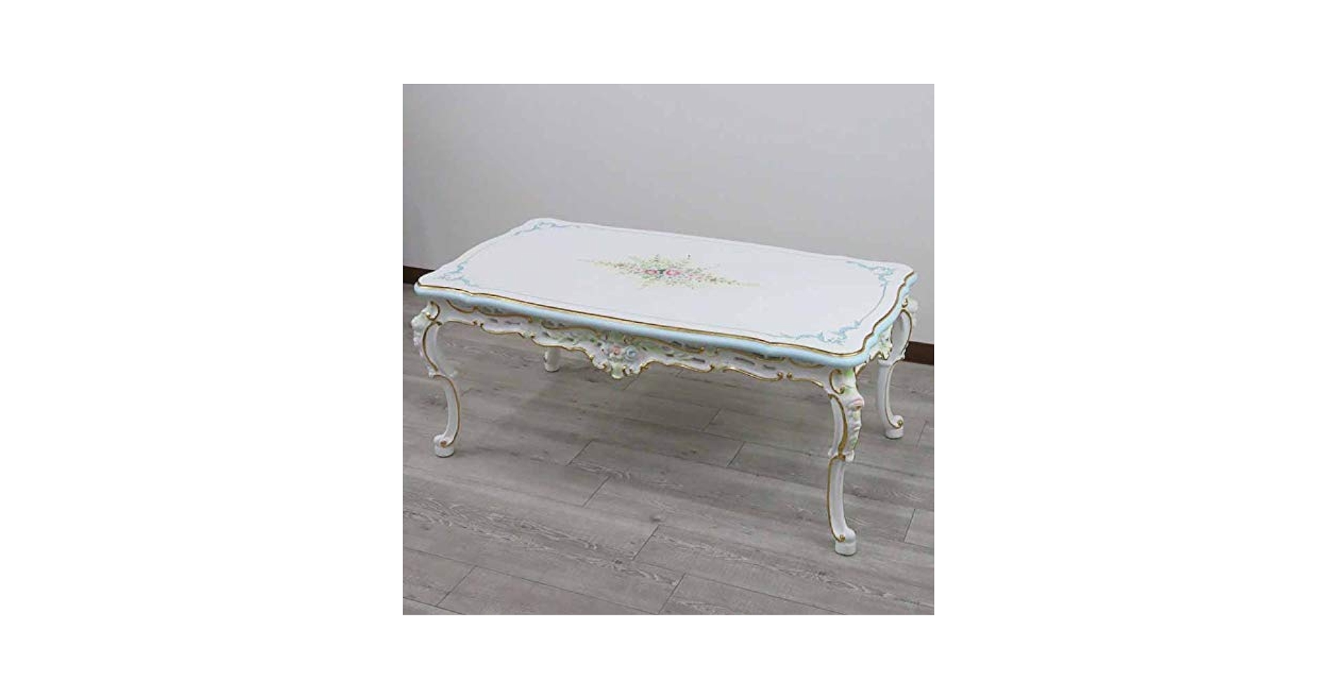 Amazon.co.jp: ロココ調 リビングテーブル 120cm ハンドペイント