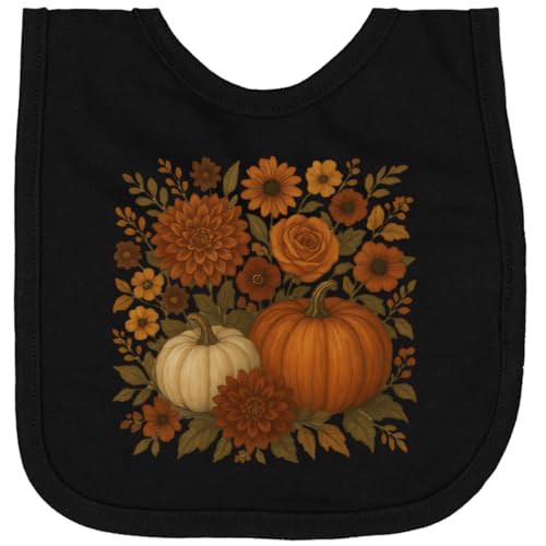 inktastic Fall Boho Vintage Pumpkins Floral Newborn Bib