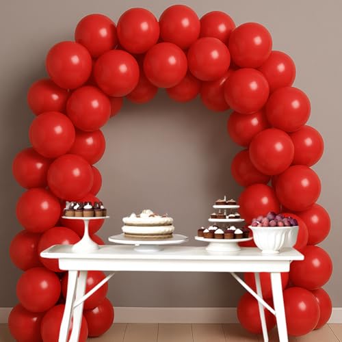 Image of Party Propz Red Balloons for Decoration Birthday - Pack of 50 Pcs Red Metallic Balloons for Decoration | red balloon | Balloons for Birthday | Valentine's Day Decorations Items (Latex)