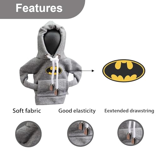 Image of MOONSHINE Car Gear Shift Hoodie | Car Shifter Funny Sweater Superhero Theme Hoodie for Gearshift | Car Shifter Protector Decoration Accessories (Black) (Grey)