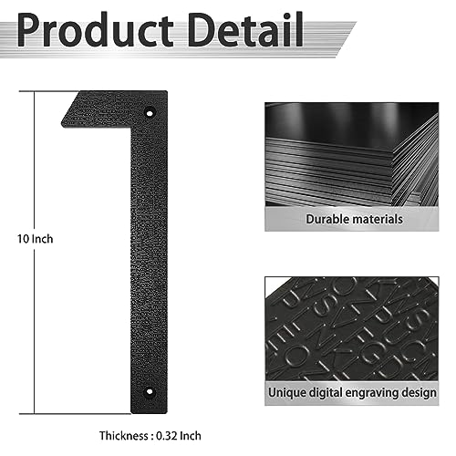 10 Inch Floating Black House Number for Outside | Large House Numbers Modern | Address Number/Door Garage Gate |911 Visibility Signage (1) by Luiety - Image 3