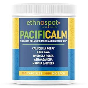 Ethnospot PacifiCalm Herbal Daytime Relaxation Remedy – Promotes Clear Minded Physical Relaxation – Kava Kava California…