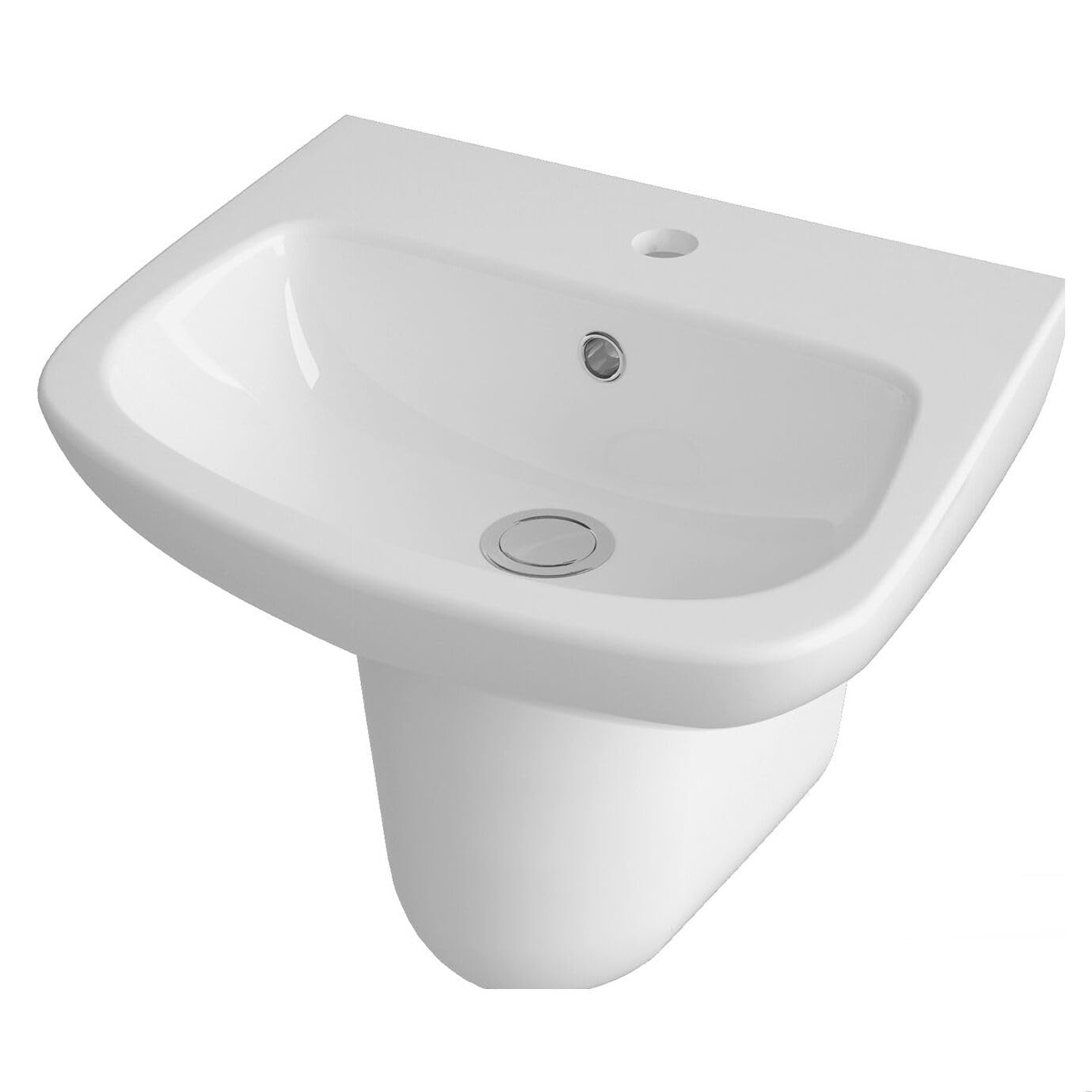 Balterley 1 Tap Hole Ceramic Basin & Semi Pedestal - 450Mm