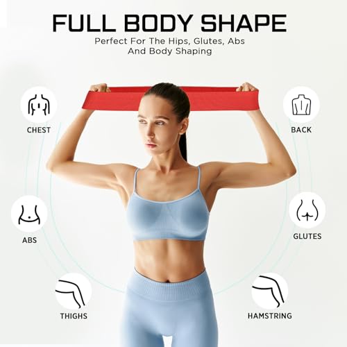 Image of 12 Pcs Fabric Resistance Bands for Working Out Non-Slip Booty Exercise Loop Bands for Women Men Glutes Hip Thigh Butt Yoga Pilates Fitness Gym, Light Medium Heavy