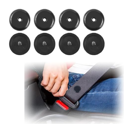 Botones para tope de cinturón de seguridad, Tope para cinturón de seguridad, botones de cinturón de seguridad para coche, ABS de plástico, Diámetro 15 mm, Color Negro, 4 unidades