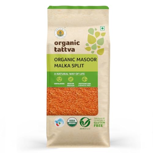 Image of Organic Tattva Masoor Dal 500gms, Malka Split - Red Lentils for Everyday Cooking Masoor Dal, Soups, and Indian Meals
