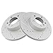 TRQ Front Performance Brake Rotor Drilled Slotted Pair Set for 2012-2017 BMW 320i / 2007-2016 BMW 328i / 2009-2016 BMW 328i xDrive / 2007-2008 BMW 328xi / 2012-2015 BMW X1