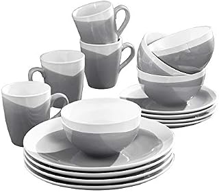 American Atelier 7265-16-RB Oasis 16 Piece Round Dinnerware Set, 10.5x10.5, Charcoal