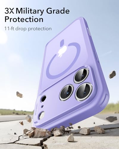 Image of ESR for iPhone 17 Pro Max Case, Camera Control Cover, Compatible with MagSafe Accessories, TPU, Military-Grade Drop Protection, Shock-Absorbing Air Guard Corners, Hybrid Series, Frosted Purple