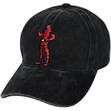Marvel Deadpool Baseball Cap, Adult Cotton Adjustable Dad Hat with Curved Brim for Men and Women, Black/Red, One Size