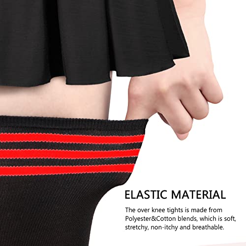 Image of DRESHOW Extra Long High Thigh Socks Striped Over Knee Thin Tights Long Stocking