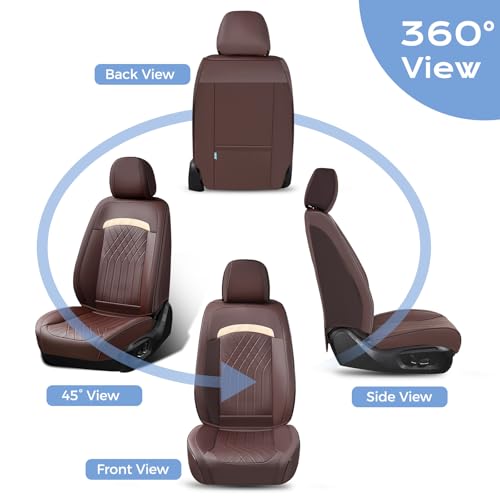 Image of FLORICH Car Seat Covers Full Set, Leather Seat Covers for Cars, Car Seat Protector Waterproof Breathable, Universal Automotive Seat Covers, Front and Rear Car Seat Cover Fit for Most SUV Pick-up Truck