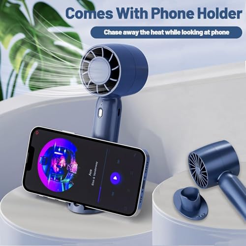 Image of Portable Mini Handheld Fan | Rechargeable Hand Fan with 3 Speed, low noise USB Type-C Rechargeable Fan | Long Battery | Strong Wind | For Home Office Travel for Indoor and Outdoor Use