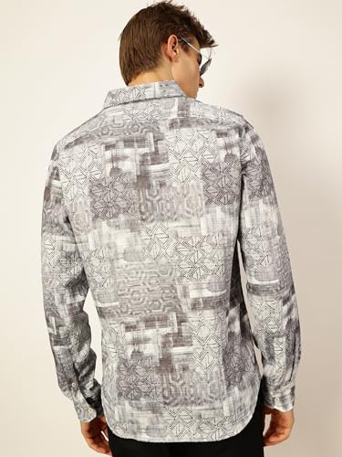 Image of Thomas Scott Mens Slim Fit Full Sleeves Printed Casual Shirt