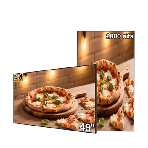 Image of 49inch 4K Slim Fit Frameless Digital Kiosk, 2000nits High Brightness Wall Mount Digital Signage, LCD Monitor Advertising Screen, CMS /U-Disk Plug&Play, 7 /24 Timer Switch, HDMI /USB /WiFi /Android System