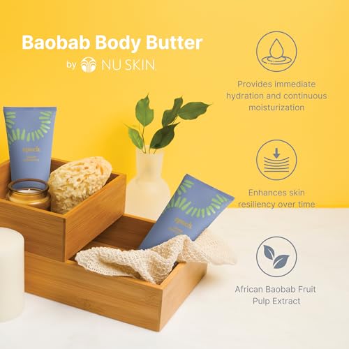 Nu Skin Nuskin Epoch Baobab Body Butter | Rich Cream Infused with Shea Butter and Ethnobotanical Baobab Fruit Extract for Deep Hydration, Softness, and Skin Resiliency | 4.4 oz | 2 Pack
