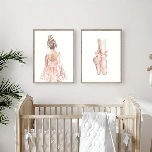Toile chaussures de ballet rose : cadeau idéal pour chambre de fille