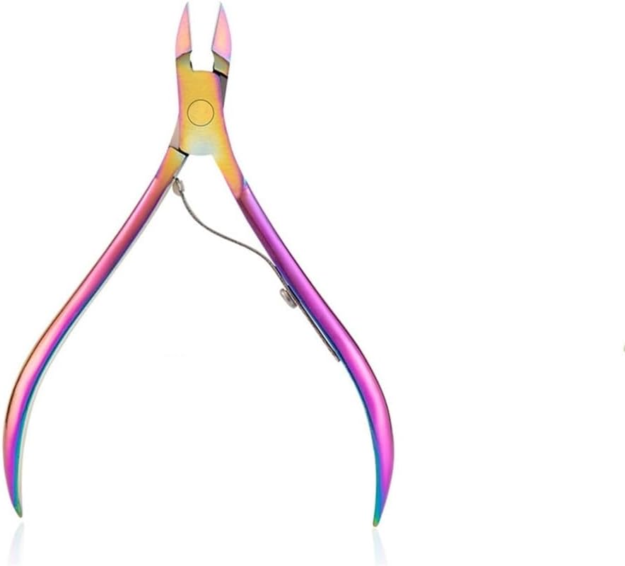 Rainbow Cuticle Nippers Scissor Cutter Remover Nail Art Clipper Eagle Beak Pliers Manicure Stainless Steel Tools,07 Silver Mirror
