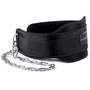 Dip Gürtel mit Kette + 2 Karabiner, Dip Belt für Bodybuilding, Krafttraining, Gewichtheben – Gewichthebergürtel, Gewicht Gürtel