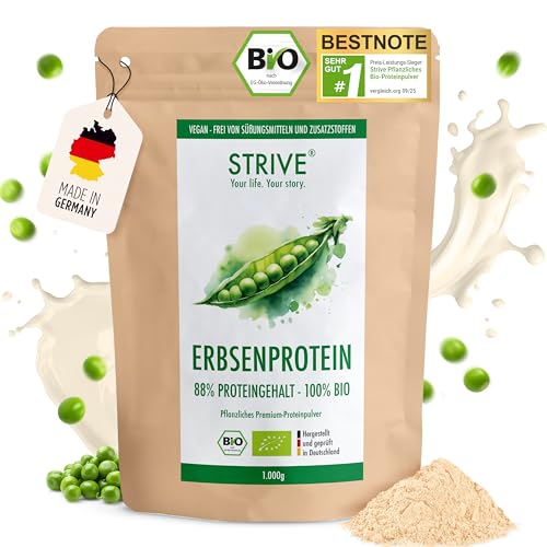 STRIVE Erbsenprotein 100% BIO Vegan | Fermentiertes Premium Erbsenprotein Isolat