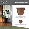 Classic Home and Garden by Growscape Honeysuckle Resin Planters - Lightweight Indoor & Outdoor Plant Pots - UV-Resistant Plastic Flower Pots - Pot Planters for Flowers & Herbs (13" Distressed Copper) #1