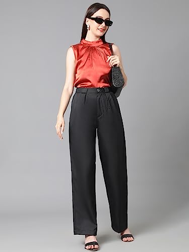 Image of KOTTY Women's Tailored Fit Trousers with Stylish Pleats