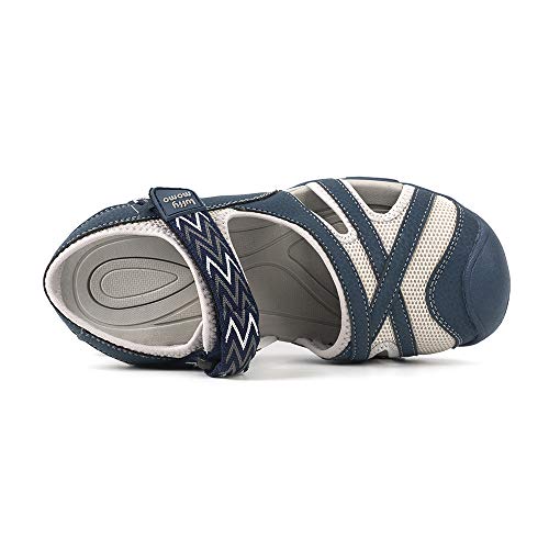 Luffymomo Womens Hiking Outdoor Sandals Sport Athtletic Beach Sandals With Closed Toe(7 M Us Blue) #TOP3