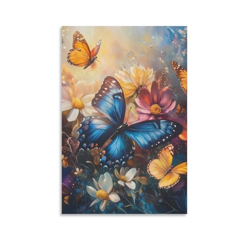 Décoration murale peintures sur toile papillon 20x30