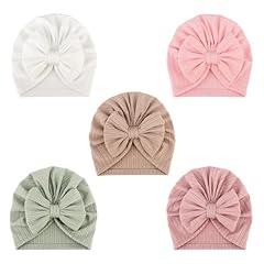 5 Pack Bow Hats F 3-12 Months (Thin for Spring/Summer)