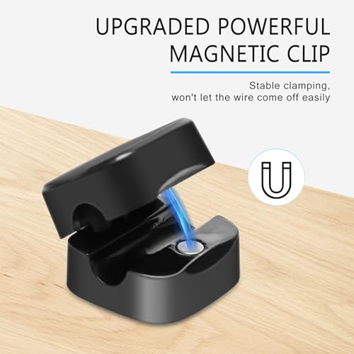 6 Pack Organizador Magnético de Cables, Clips para Gestión de Cables Bajo Escritorio, Organiza Cables USB de Teléfono para Hogar, Oficina, Auto, Escritorio, Mesa de Noche miniatura 5