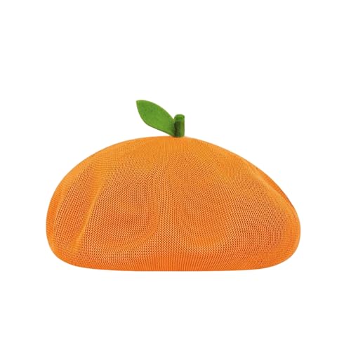 Eilova Orityle Green Leave Fruit Beret Womens Summer Slouchy Crochet Artist French Painter Hat Cosplay Cute Funny Kawaii Cap