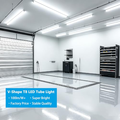 Image of 10 Pack 5ft T8 LED Tube Lights Replace G13 T10 T12 Fluorescent Bulb | 45W 4500LM 6500K Cool White, Bi-Pin, Type B Dual-End Powered Ballast Bypass, Office Shop Lighting