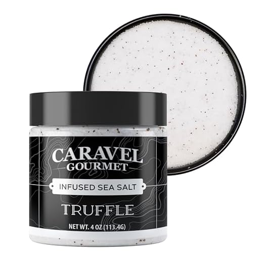 Italian Black Truffle Sea Salt - All-Natural Infused Sea Salt with Black Truffles & Truffle Oil from Italy - No Gluten, No MSG, Non-GMO - Cooking and Finishing Salt - 4 oz. Stackable Jar